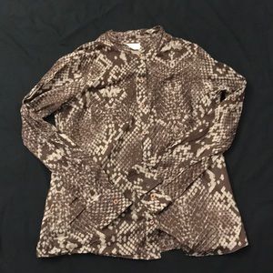 Michael Kors snake animal print button up 10 shirt
